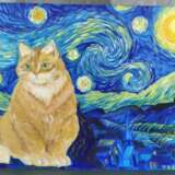 Painting “If van Gogh painted cats”, Canvas, Oil paint, Realist, Still life, 2018 - photo 1