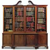 Chippendale, Thomas. A GEORGE III MAHOGANY BREAKFRONT BOOKCASE - фото 1