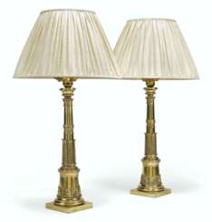 A PAIR OF GILT-BRASS 'CAVENDISH' TABLE LAMPS