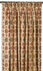 A GROUP OF PATTERNED CURTAINS