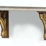 A PAIR OF PARCEL-GILT OAK AND MARBLE SHELVES - фото 3