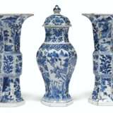 A CHINESE BLUE AND WHITE THREE-PIECE GARNITURE - photo 1