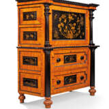 A GEORGE IV EBONY AND CHINESE-LACQUER-MOUNTED SATINWOOD SECR... - фото 1