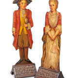 A PAIR OF PAINTED OAK DUMMY BOARDS DEPICTING A BOY AND A GIR... - photo 1