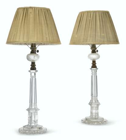 Zimmermann, Marie. A PAIR OF VICTORIAN CUT AND MOULDED-GLASS OIL LAMPS - photo 1