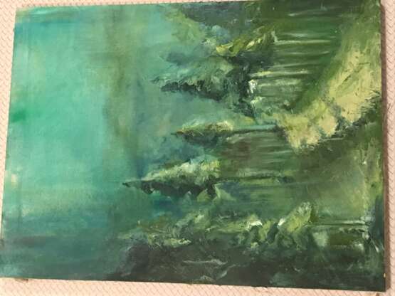 Painting “Forest”, Canvas, Oil paint, Symbolism, Landscape painting, 2000 - photo 1