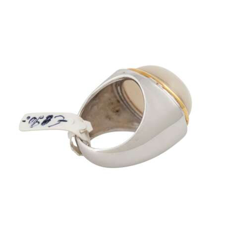 Ring mit ovalem Mondsteincabochon, ca. 20 ct, - Foto 3