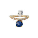 Ring mit blauem Saphir ca. 2,7 ct, oval facettiert - фото 2