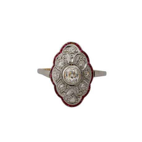 Art Déco Ring mit Altschliffdiamant, ca. 0,3 ct, - фото 2