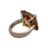 Ring mit quadratisch antik fac. Citrin ca. 15x15 mm, - Foto 3