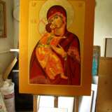 Icon “ICON VLADIMIR'S MOTHER OF GOD”, Fiberboard, Oil paint, Religious genre, 2020 - photo 2