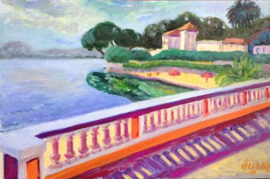 Painting “The balustrade on a Sunny day”, Canvas, Oil paint, Impressionist, Landscape painting, 2020 - photo 1