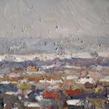 Painting “FEBRUARY”, Cardboard, Oil paint, Impressionist, Landscape painting, 1989 - photo 1
