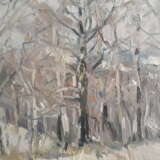Painting “Thaw”, Cardboard, Oil paint, Impressionist, Landscape painting, 1989г - photo 1