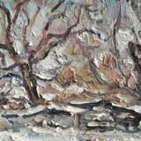 Painting “Winter in Bashyne”, Cardboard, Oil paint, Impressionist, Landscape painting, 2003г - photo 1