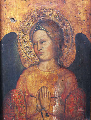 Giovanni Bonsi (active around 1370)-school, Gold-ground panel of a praying angel with halo and dark wings - photo 3