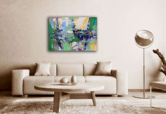 Painting “Picnic”, Canvas, Oil paint, Abstractionism, Everyday life, 2020 - photo 4