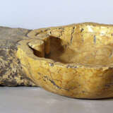 Small Italian stone basin in waved and shaped round form - Foto 1