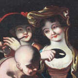 Venetian school 18th Century, Elegant lady with mask, flute player and a servant in landscape - Foto 3