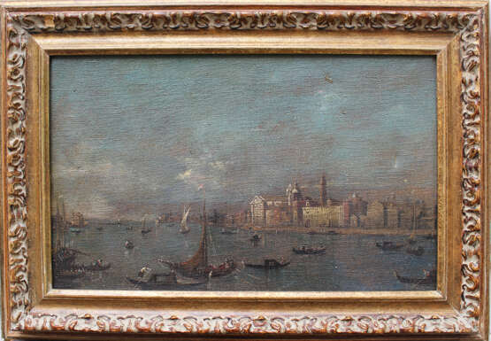 Francesco Guardi (1712-1793)-follower, Venice with boats and gondolieri - Foto 1