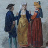 Venetian artist around 1800, Study of four people in Venetian dresses - photo 3