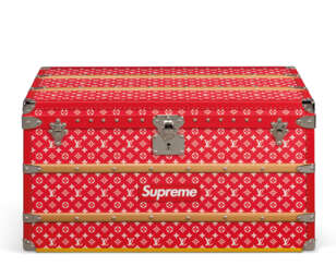 A LIMITED EDITION RED & WHITE MONOGRAM COURRIER 90 TRUNK BY ...