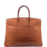 Hermes. A MATTE FAUVE POROSUS CROCODILE BIRKIN 35 WITH PALLADIUM HAR... - фото 3