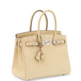 Hermes. A PARCHEMIN OSTRICH BIRKIN 30 WITH PALLADIUM HARDWARE - photo 2