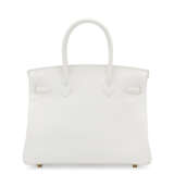 Hermes. A WHITE CLÉMENCE LEATHER BIRKIN 30 WITH GOLD HARDWARE - фото 3