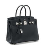 Hermes. A LIMITED EDITION BLACK CALF BOX LEATHER BIRKIN 30 WITH GUIL... - фото 2