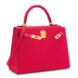 Hermes. A ROSE EXTRÊME EPSOM LEATHER SELLIER KELLY 28 WITH GOLD HARD... - Foto 2