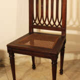 A set of four Louis XVI dining chairs, each with four fluted and turned legs - photo 3