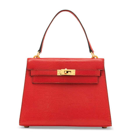 Hermes. A SHINY BRAISE NILOTICUS LIZARD MINI SHOULDER KELLY 20 WITH ... - Foto 1