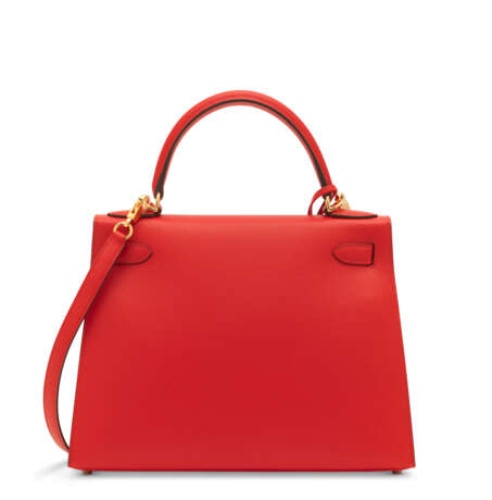 Hermes. A ROUGE DE COEUR EPSOM LEATHER SELLIER KELLY 28 WITH GOLD HA... - Foto 3