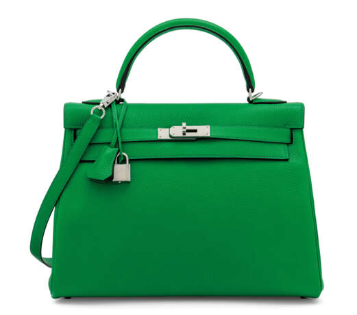 Hermes. A BAMBOO LEATHER RETOURNÉ KELLY 32 WITH PALLADIUM HARDWARE - фото 1