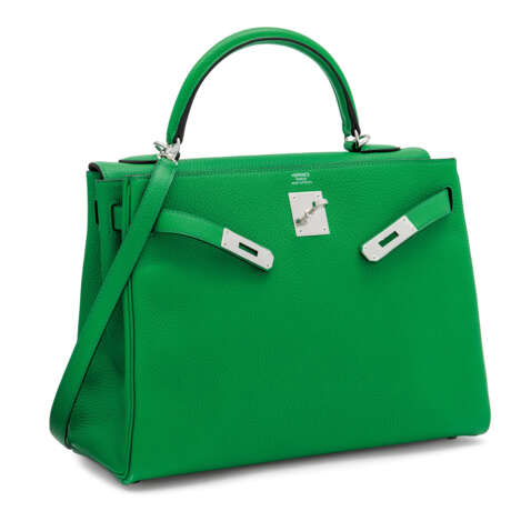 Hermes. A BAMBOO LEATHER RETOURNÉ KELLY 32 WITH PALLADIUM HARDWARE - фото 2