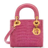 Christian Dior. A SHINY PINK ALLIGATOR MINI LADY D WITH GOLD HARDWARE - фото 1