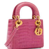 Christian Dior. A SHINY PINK ALLIGATOR MINI LADY D WITH GOLD HARDWARE - photo 2