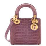 Christian Dior. A SHINY VIOLET ALLIGATOR MINI LADY D WITH GOLD HARDWARE - фото 1
