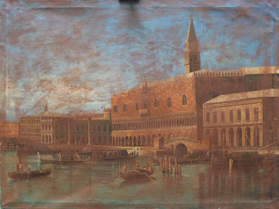Apollonio Domenichini (1715-1770)-manner, Saint Marc Square with boats - фото 2