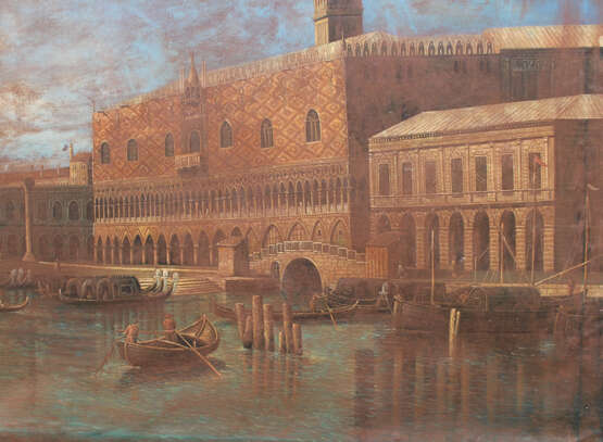 Apollonio Domenichini (1715-1770)-manner, Saint Marc Square with boats - Foto 3