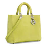 Christian Dior. A SHINY LIME GREEN PYTHON LARGE LADY D WITH SILVER HARDWARE ... - photo 2