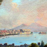 Neapolitan School early 19th Century, View of the bay of Naples with the town, ships, peasants and the Vesuvius in the background - Foto 3