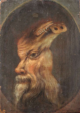 Trompe l‘oeil of a double portrait of a bearded man and if turned around it appears a white boar - фото 1