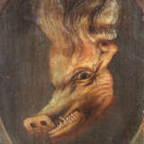 Trompe l‘oeil of a double portrait of a bearded man and if turned around it appears a white boar - photo 2