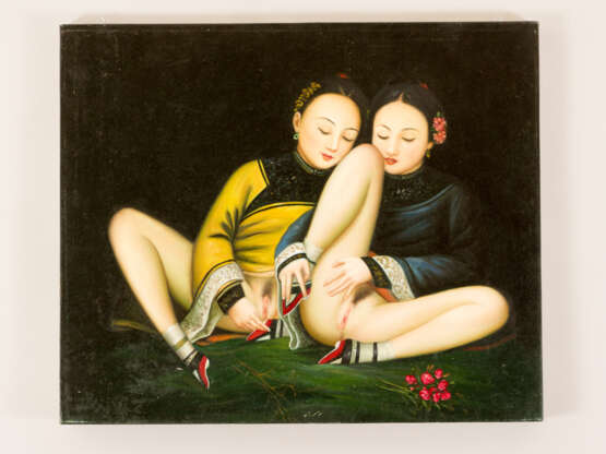 Chinese school, Erotica, two girls in traditional dresses - фото 2
