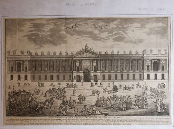 Colomnade du Louvre, copper print after the design by Claude Perrault (1613–1688) with descrption - фото 2