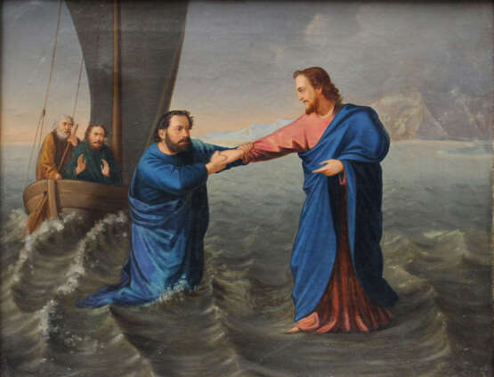 Nazarene artist 1st half 19th Century, Jesus and Petrus at the Sea of Galilea - photo 2