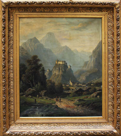Artist 19th Century, View the Fortress Kufstein, with the town and view to the Alps - фото 1