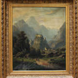 Artist 19th Century, View the Fortress Kufstein, with the town and view to the Alps - Foto 1